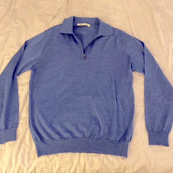 MAURIZIO BALDASSARI Knitted Virgin Wool Collared Sweater - Picture 1 of 7